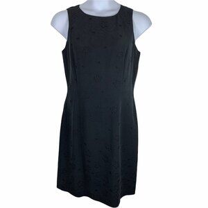 August Silk Sz 12 Dress Black Silk Floral Sleeveless Y2K Aesthetic Dress Womens